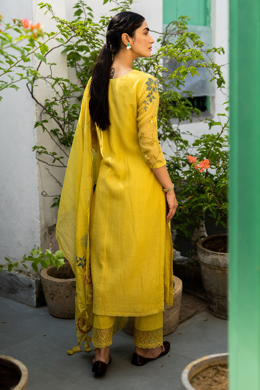 Daffodil Multi Hued Applique Kurta Set