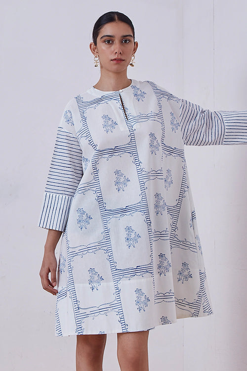 Dalip Blue Hand Printed Dress