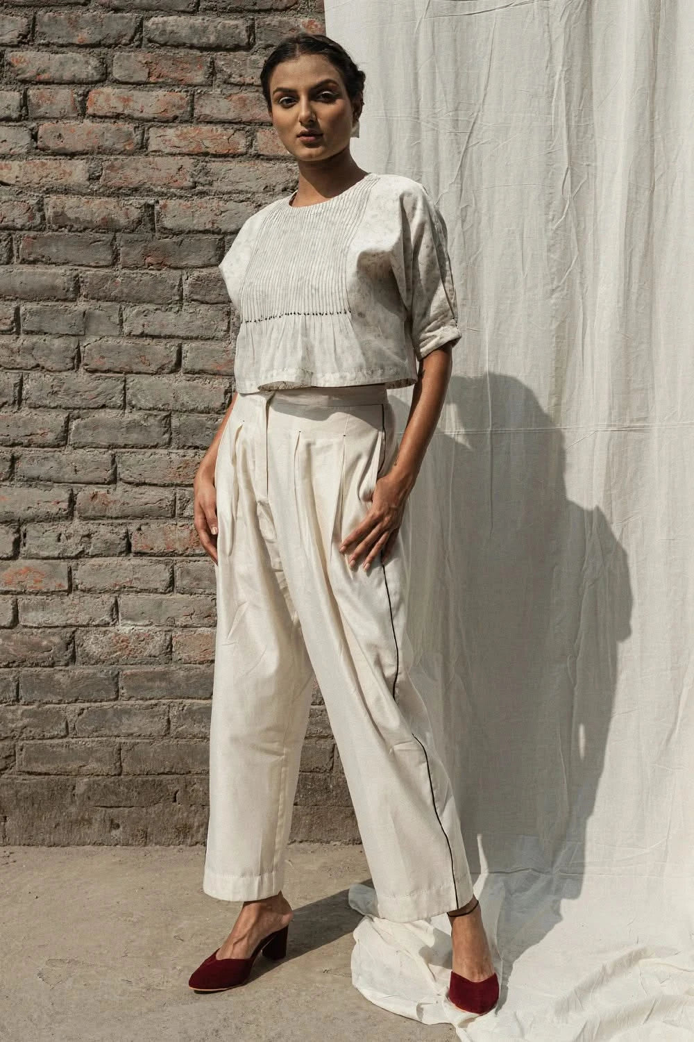 Olearia Pin Tuck Top and Daphne Classic Pants