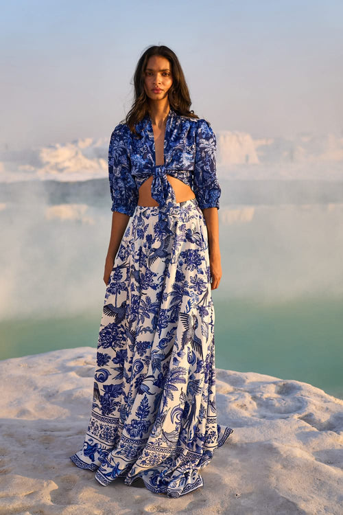 Porcelain Print Skirt Set