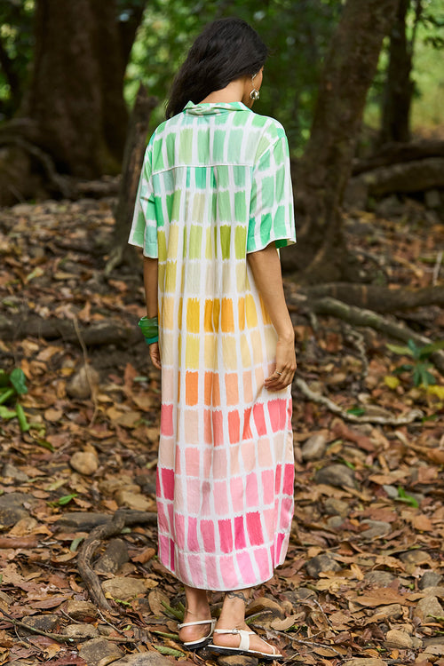 Printed Linen Shirt Dress