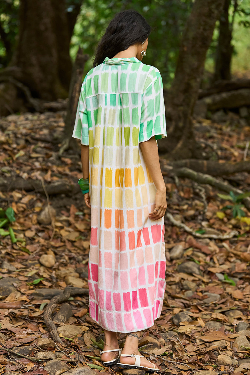 Printed Linen Shirt Dress