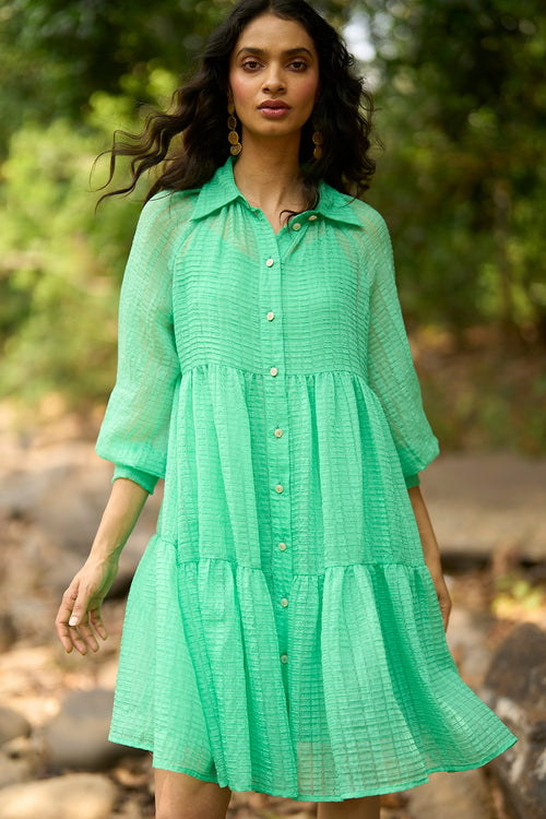 Textured Tiered Dress