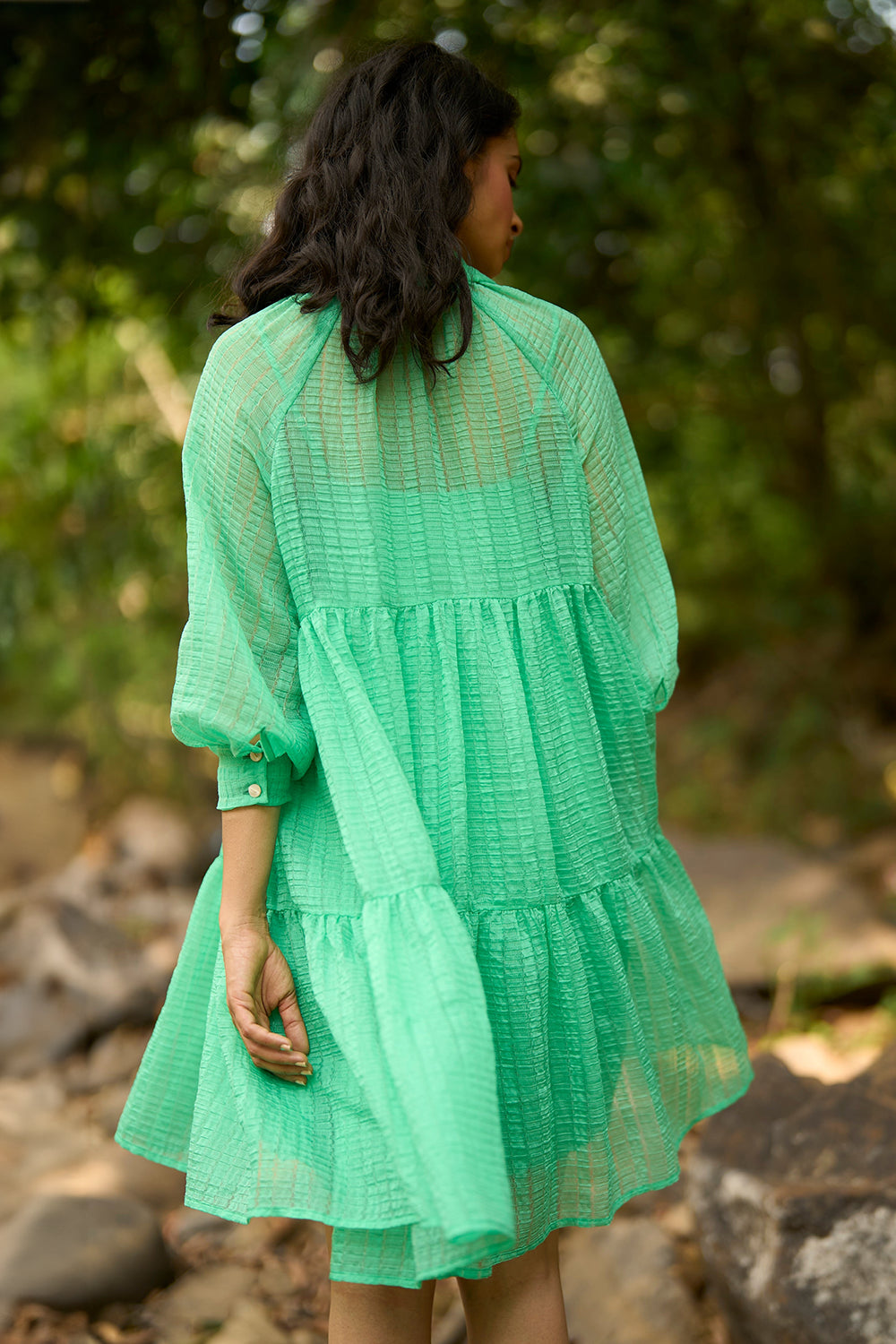 Textured Tiered Dress
