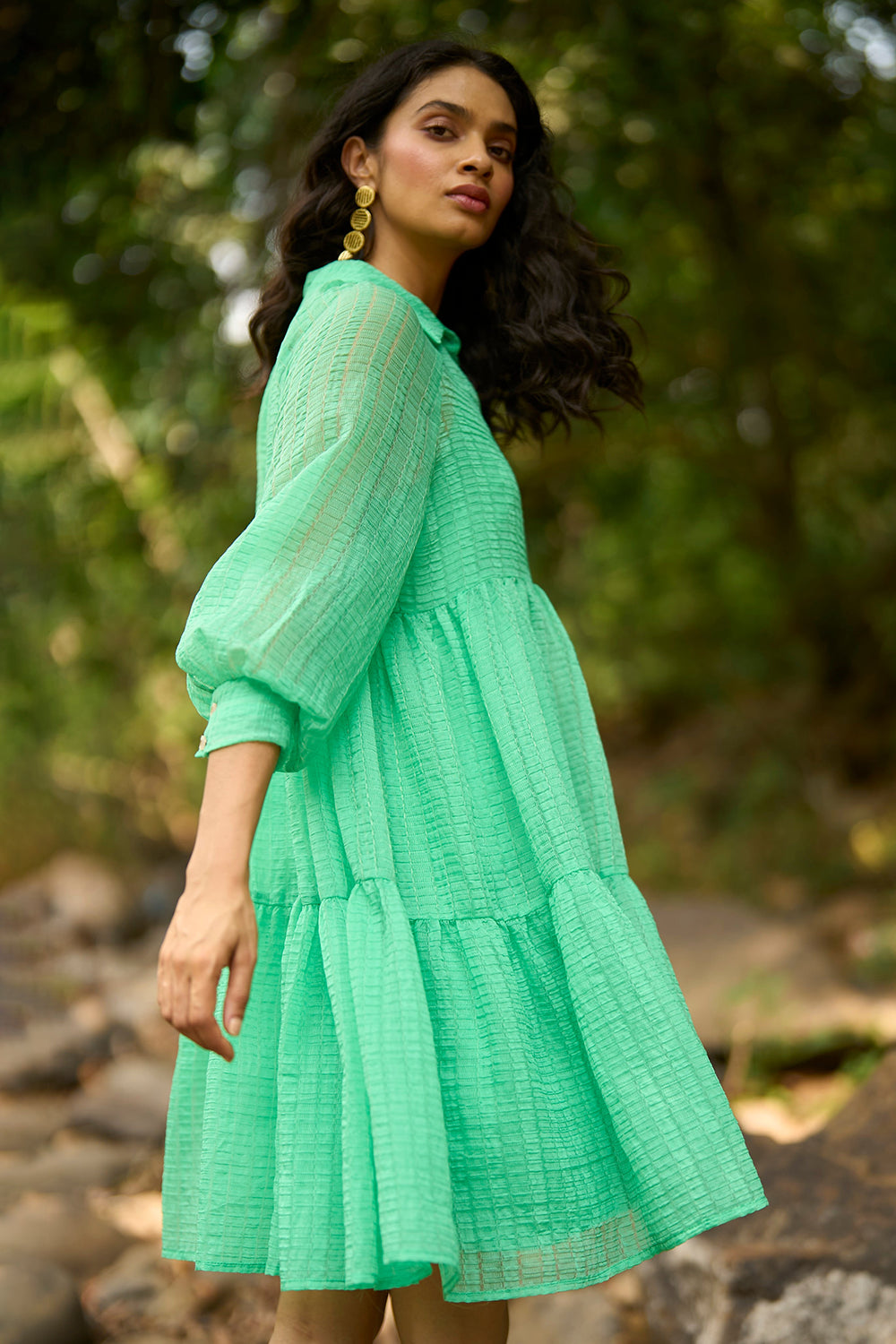 Textured Tiered Dress