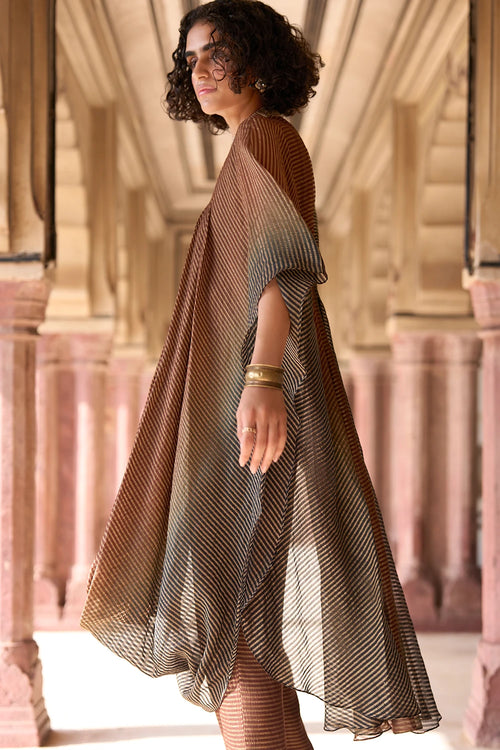 Draped Ombré Tissue Kaftan Top