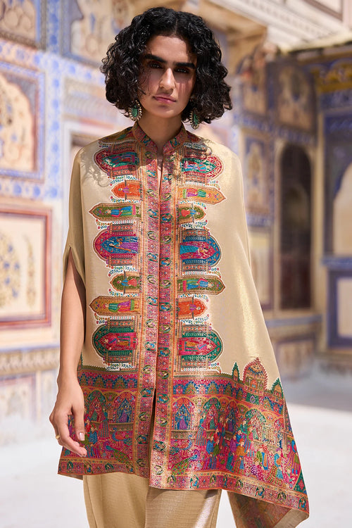 Benares Multi Weave Cape Top