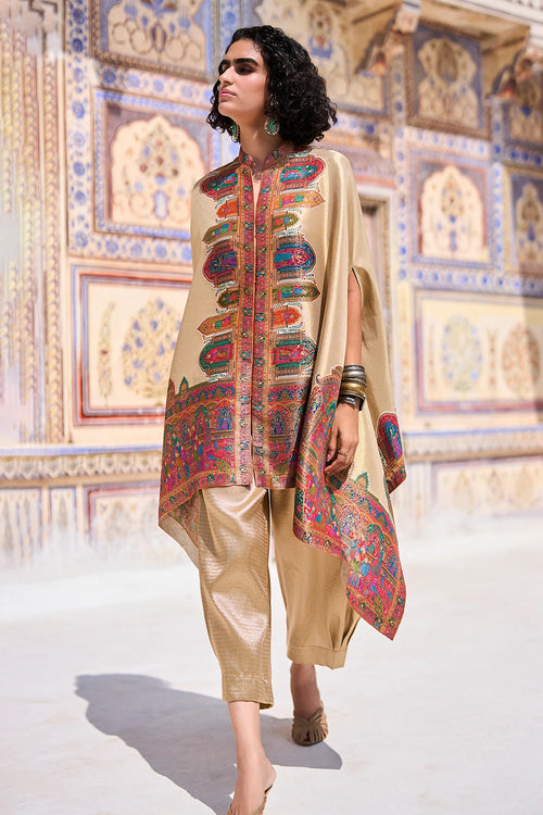 Benares Multi Weave Cape Top