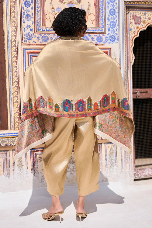 Benares Multi Weave Cape Top