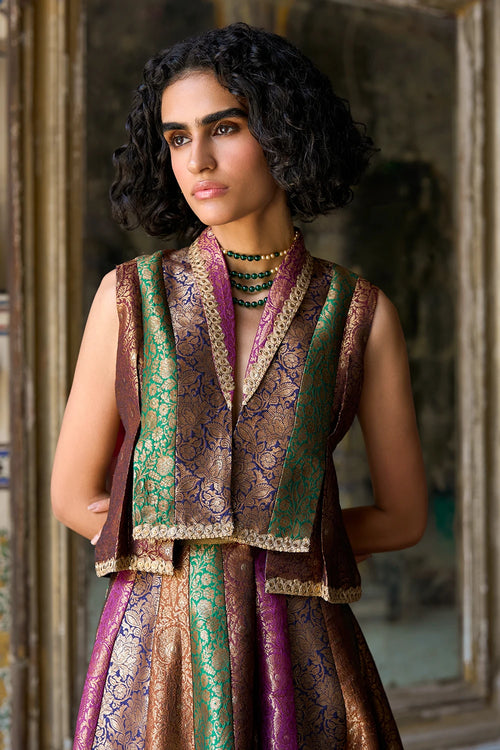 Embroidered Benares Brocade Waistcoat
