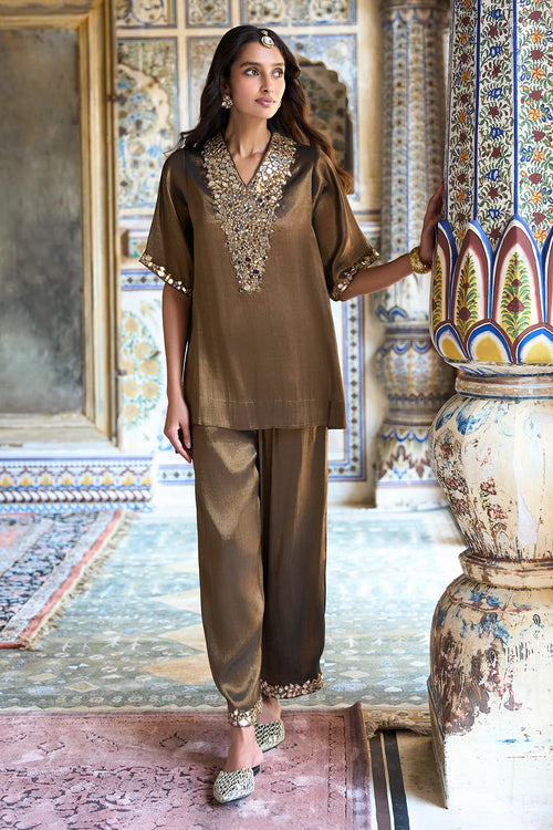 Benares Tissue Mirrorwork Pant