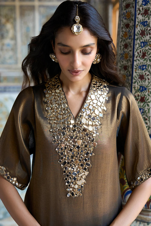 Benares Tissue Mirrorwork Top