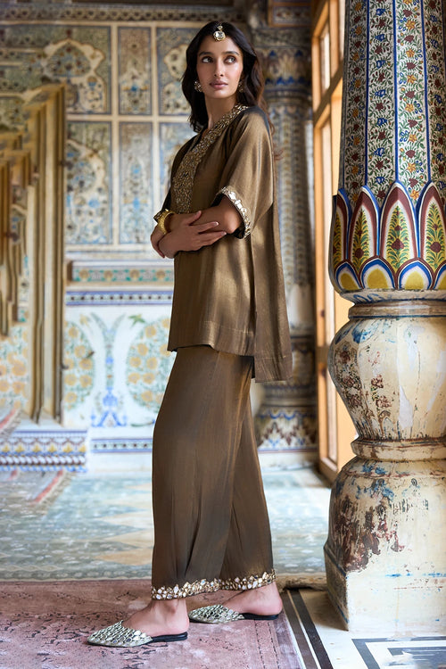 Benares Tissue Mirrorwork Pant