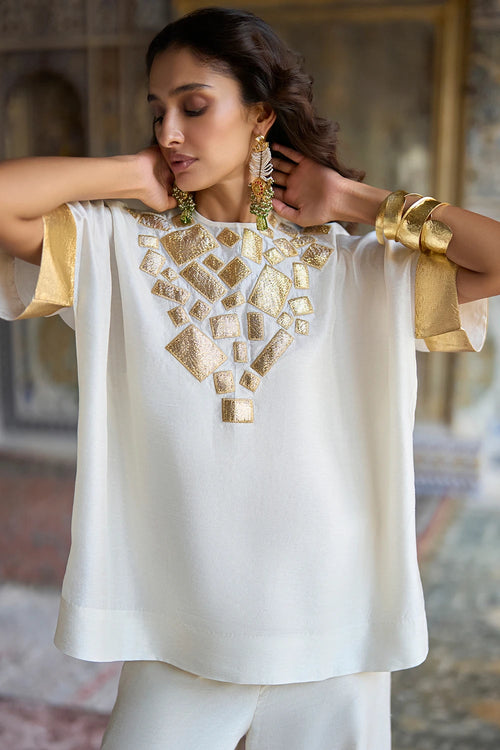 Gota Appliqué Boxy Top