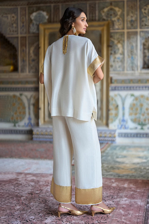 Gota Ribbon Appliqué Straight Pant