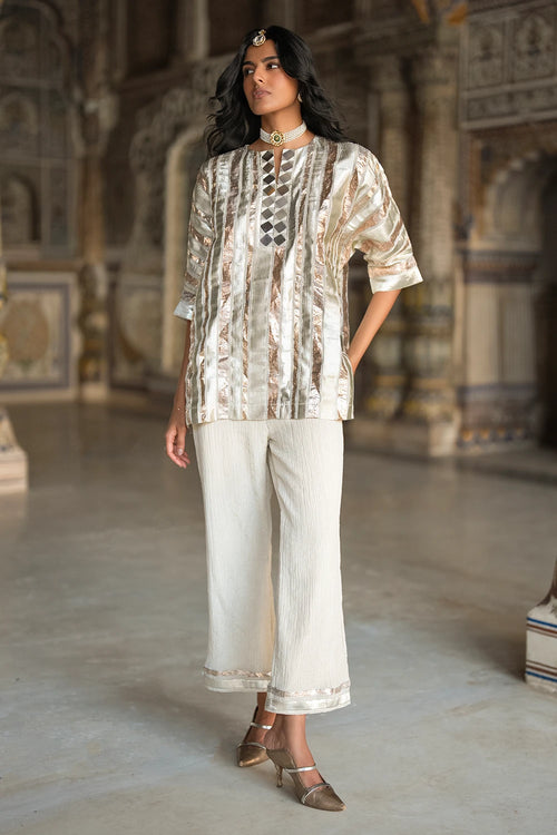 Mirrorwork Gota Ribbon Top