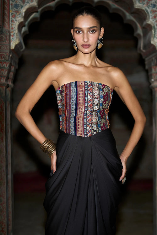 Ornamental Stripe Multicolour Corset Top