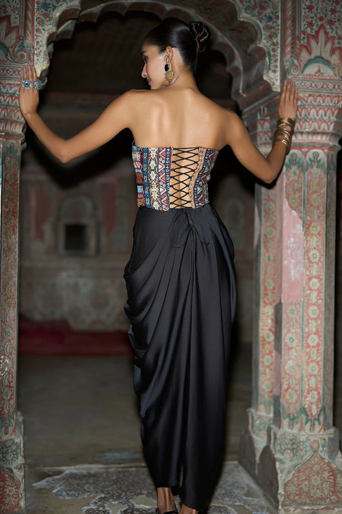 Ornamental Stripe Multicolour Corset Top
