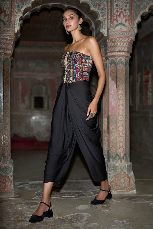 Ornamental Stripe Multicolour Corset Top