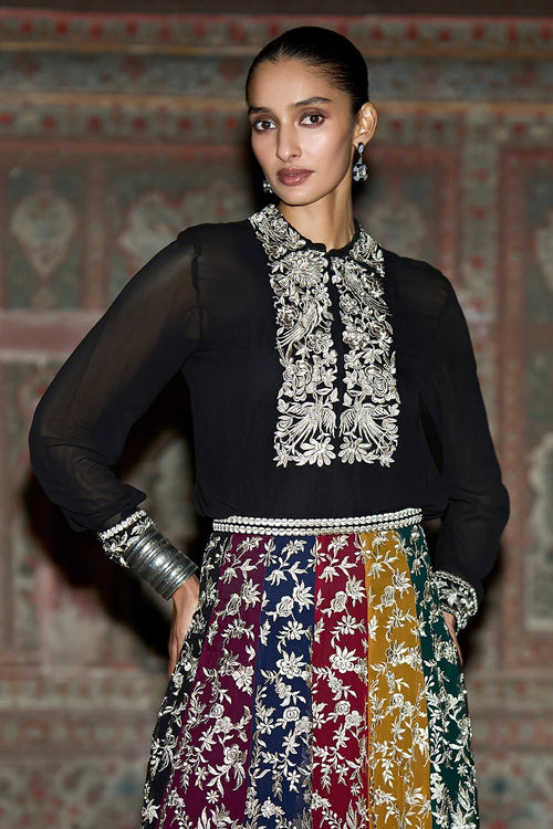 Metallic Thread Embroidered Shirt