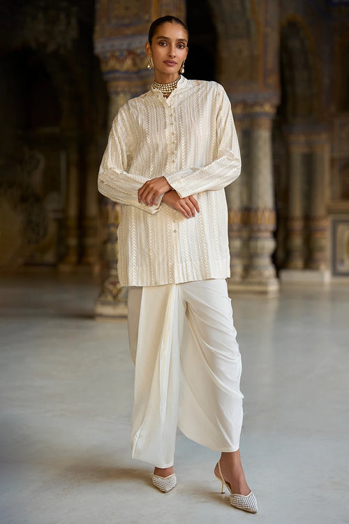 Embroidered Longline Shirt