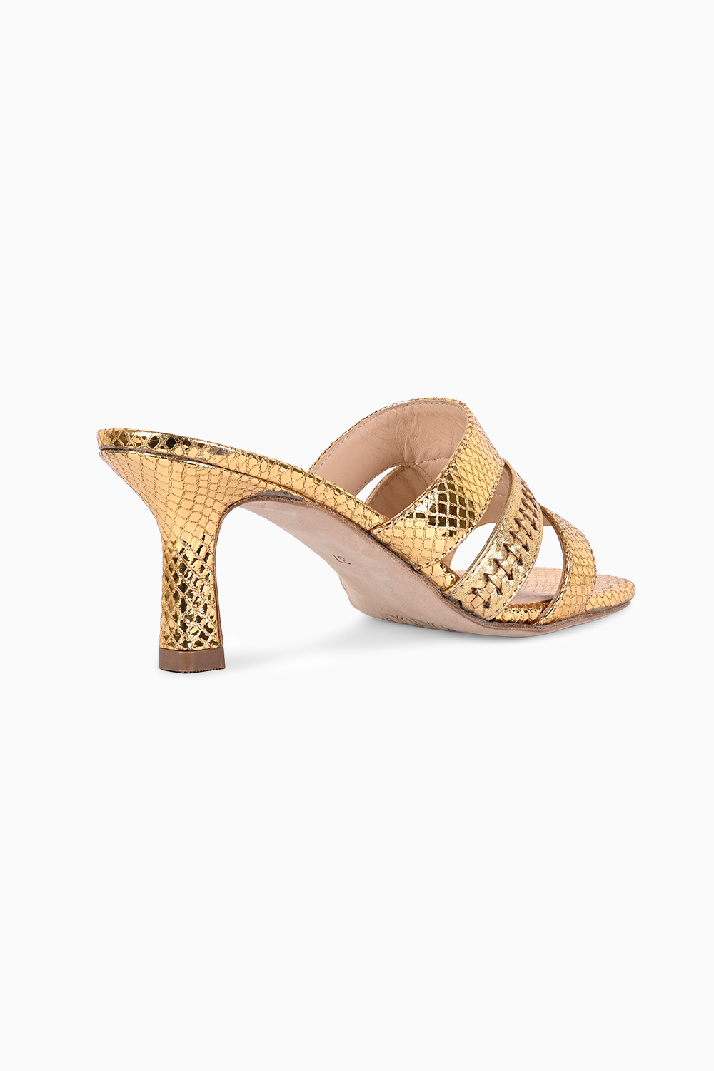 Dawn Gold Leather Heels