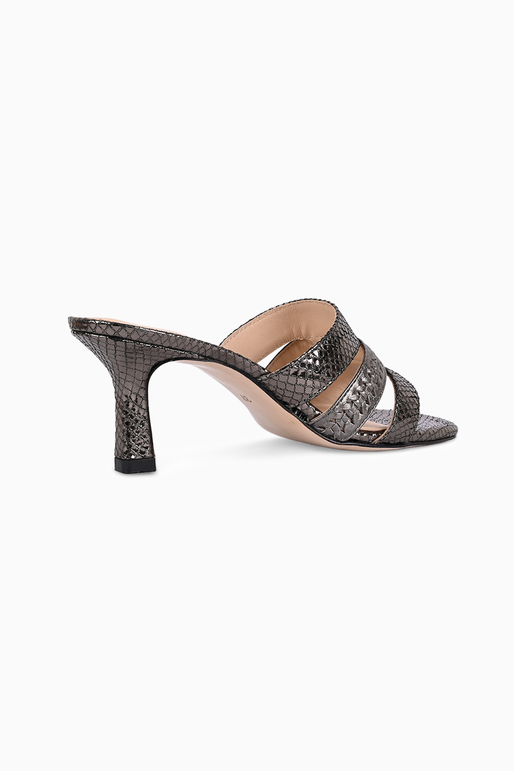 Dawn Pewter Leather Heels