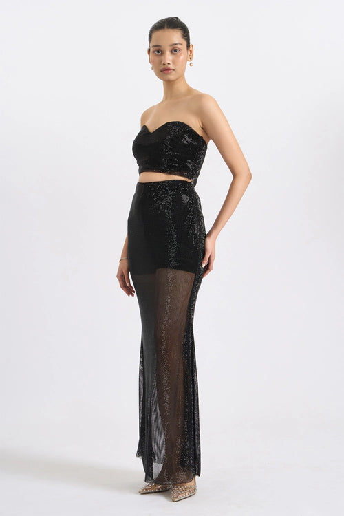 Noir Crystal Mesh Set