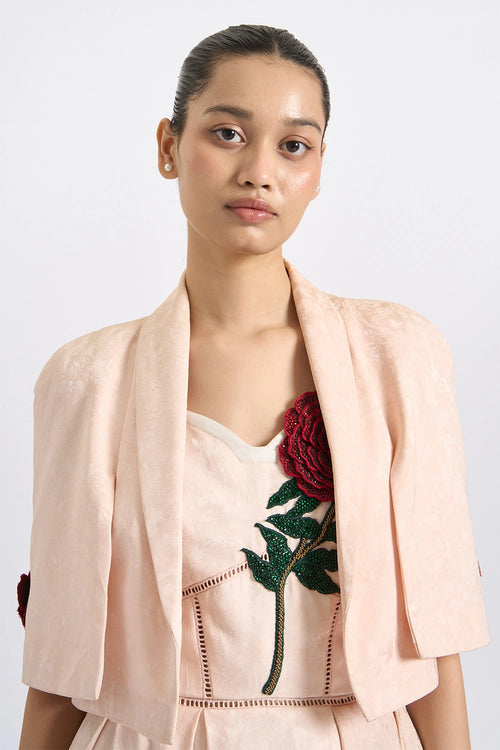 Rose Jardin Corset Gown With Blazer