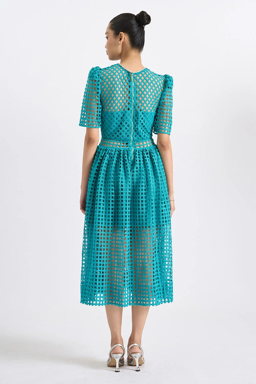 Azure Mesh Lace Dress