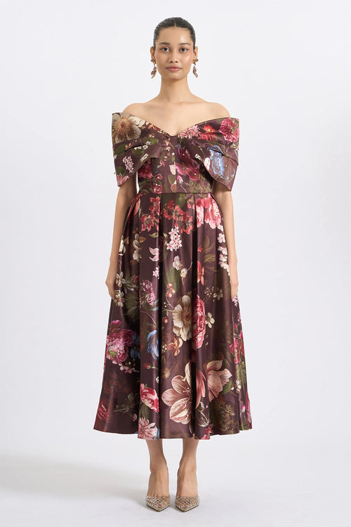 Midnight Bloom Knot Dress