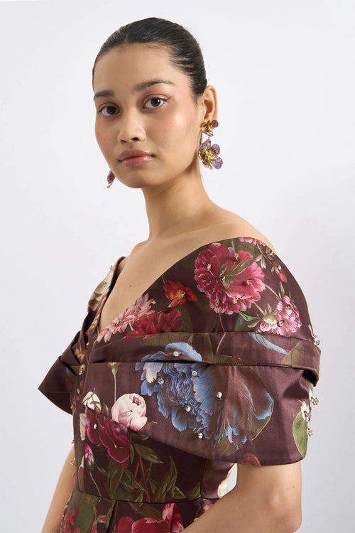 Midnight Bloom Knot Dress
