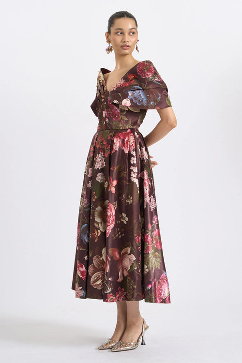 Midnight Bloom Knot Dress