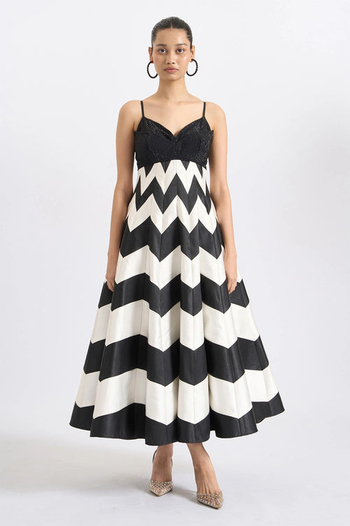 Noir Blanc Eclat Dress
