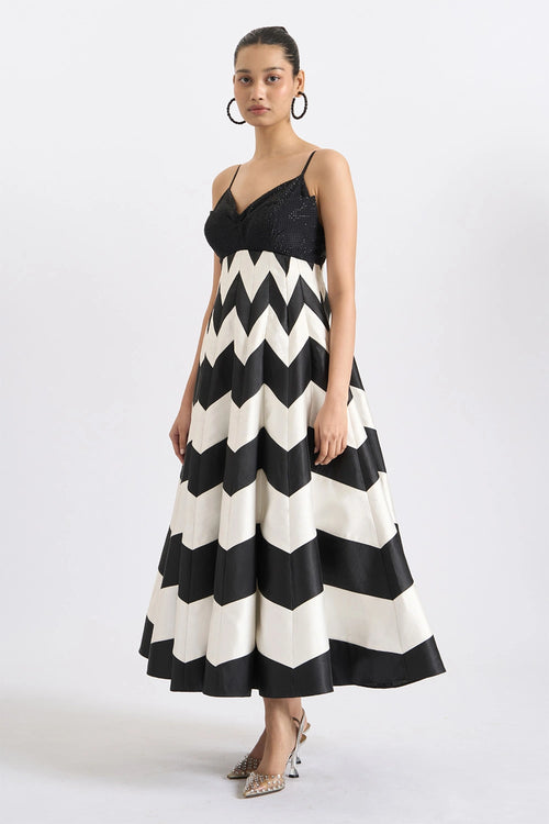 Noir Blanc Eclat Dress