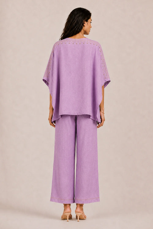 Lavender Drops Of Gold Roomal Co-ord Set