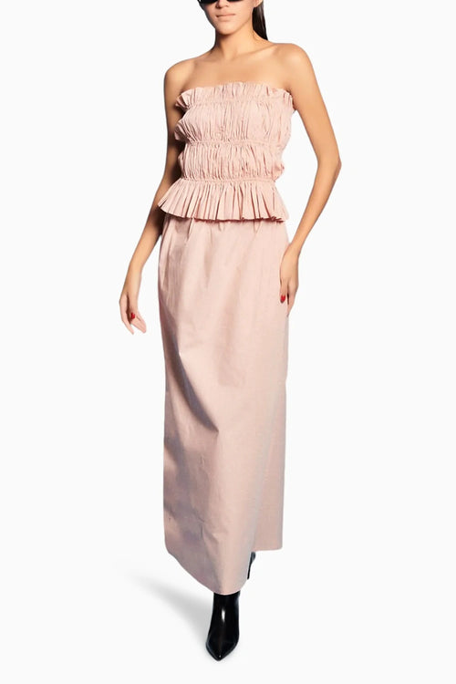 Dusty Pink Crop Top With Skirt