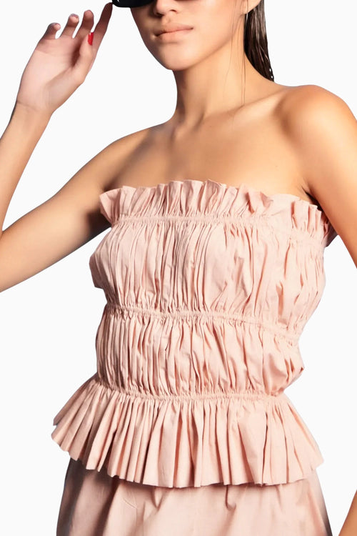 Dusty Pink Crop Top With Skirt
