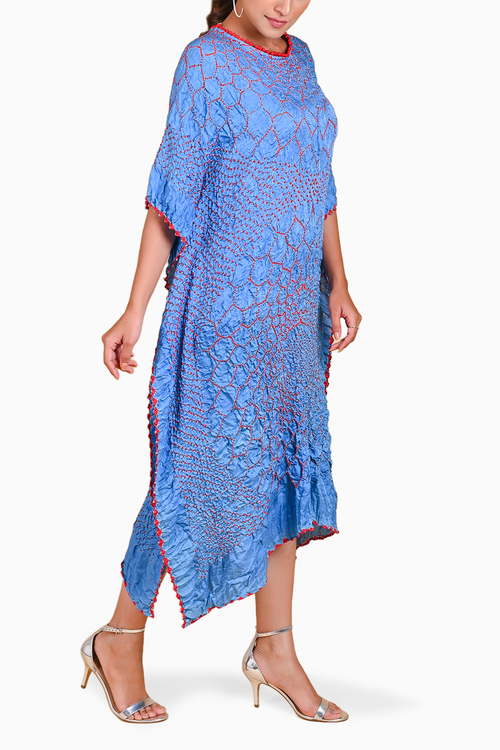 Sky Blue Three Flowers Kaftan