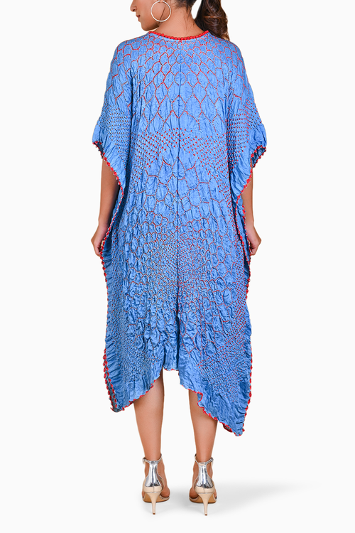 Sky Blue Three Flowers Kaftan