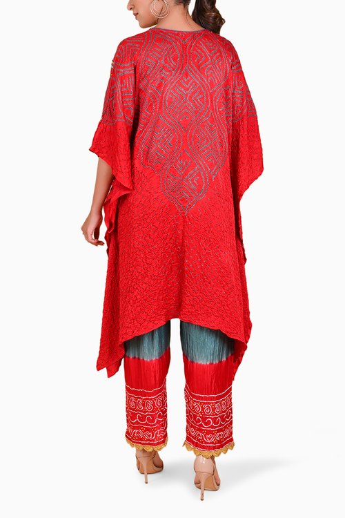 Red Wave Sequence Kaftan