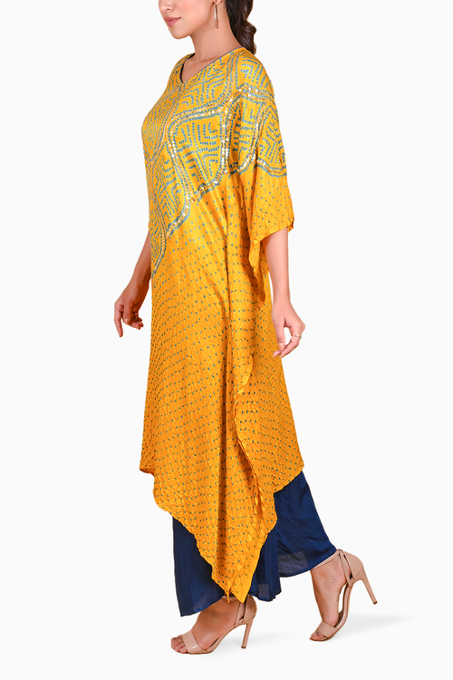 Yellow Wave Sequence Kaftan