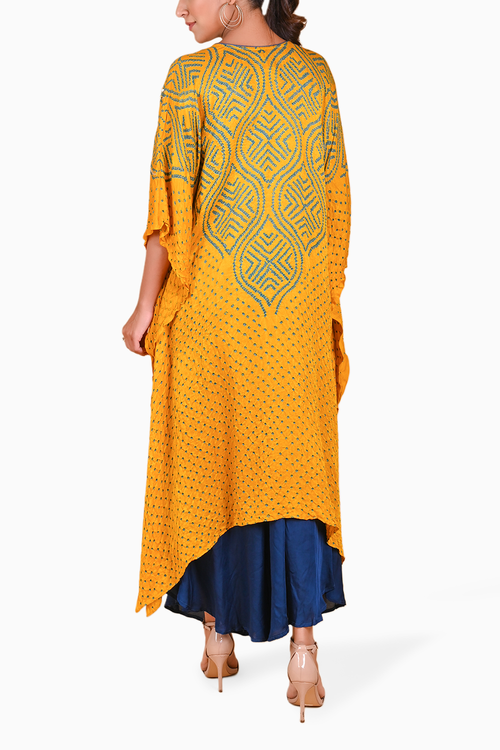 Yellow Wave Sequence Kaftan