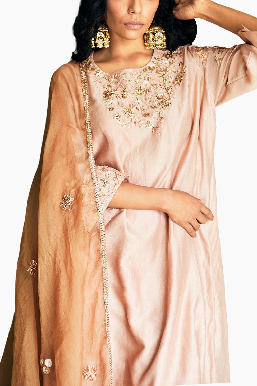 Peanut Tone Chanderi Suit