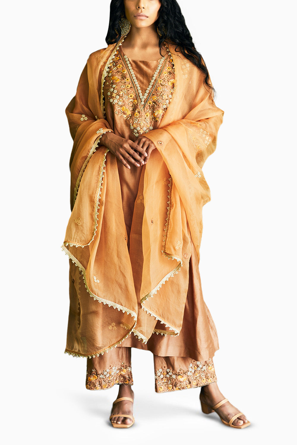 Brown Chanderi Suit