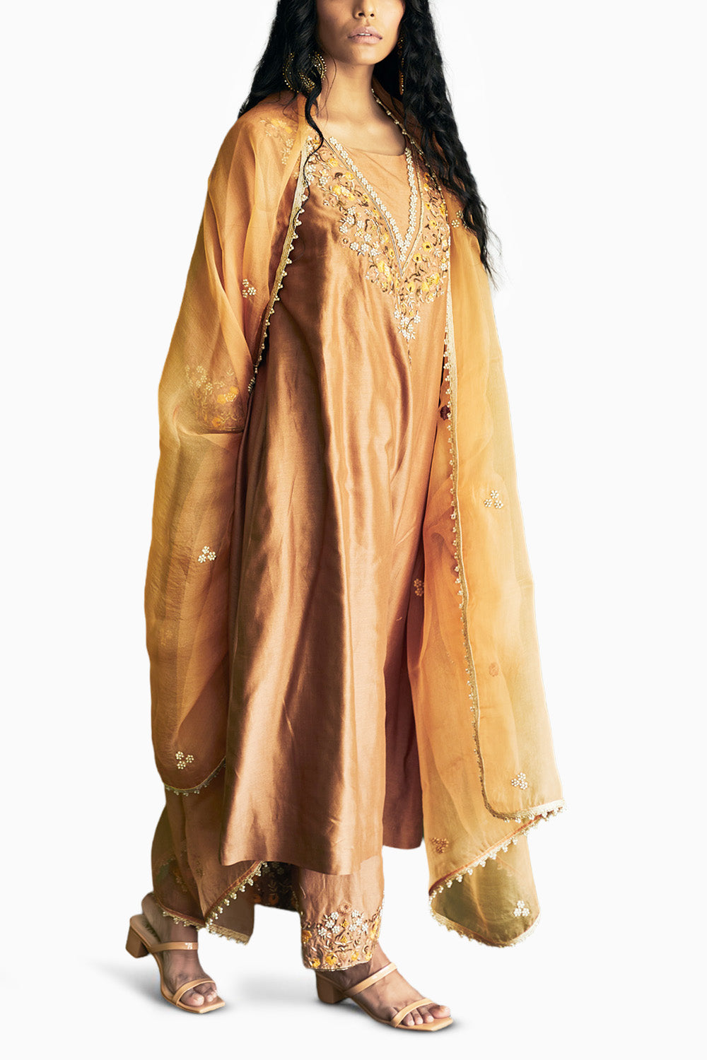 Brown Chanderi Suit