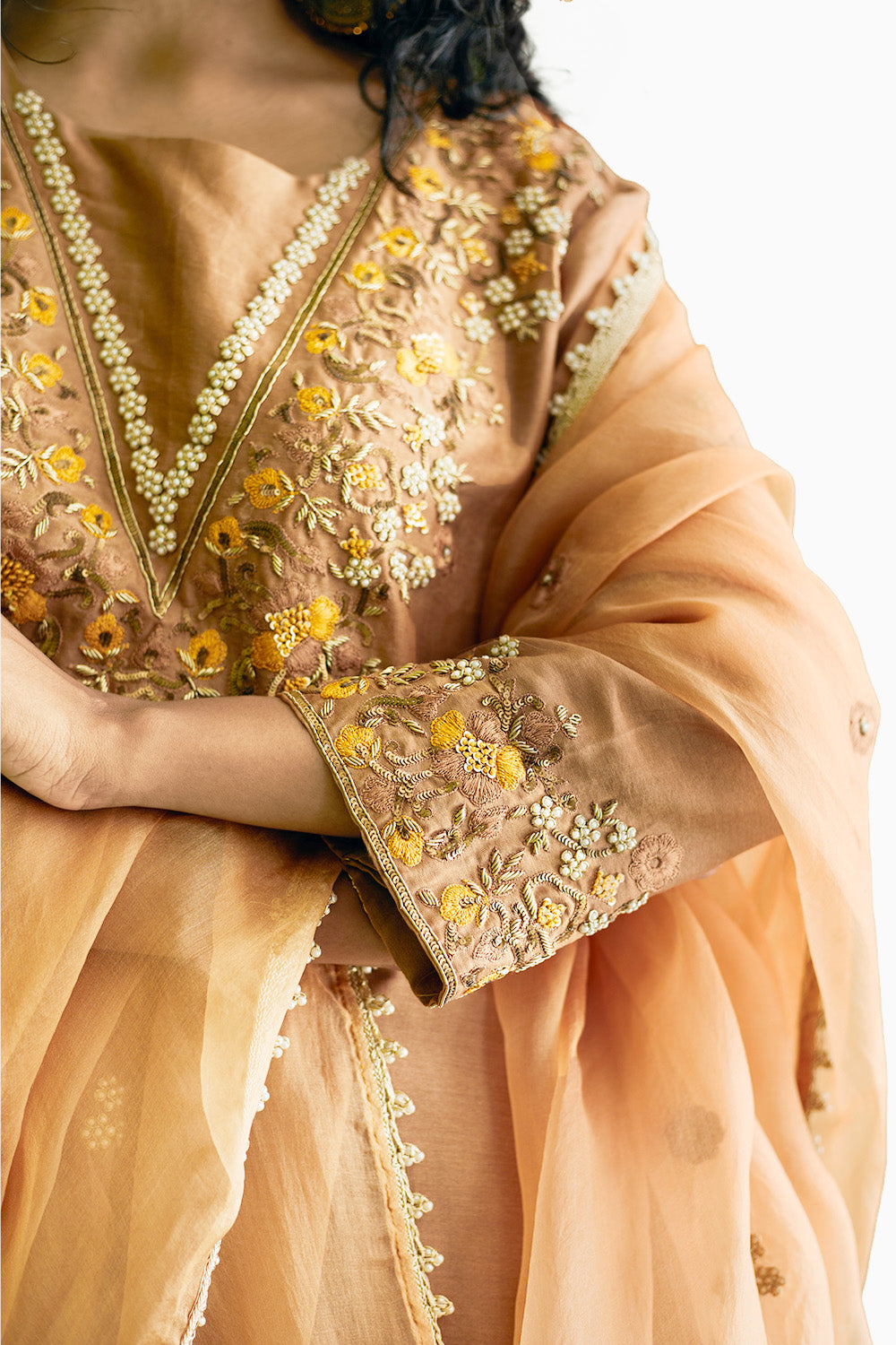 Brown Chanderi Suit