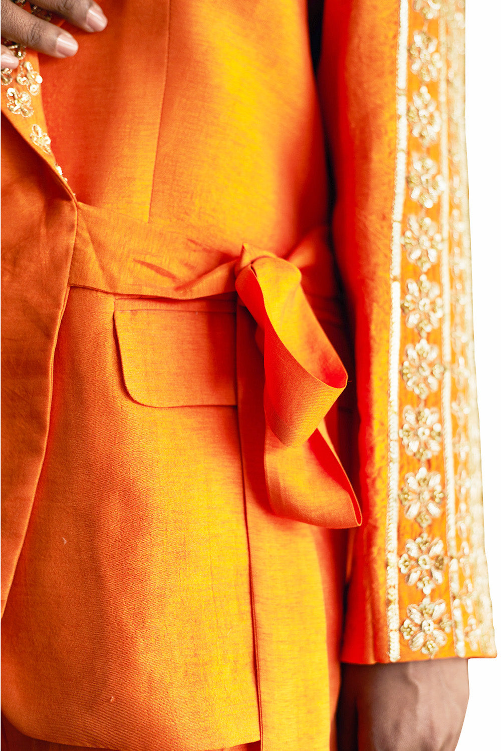 Orange Blazer Sharara Set