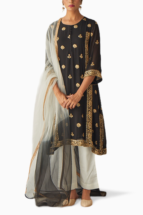 Black Embroidered Suit
