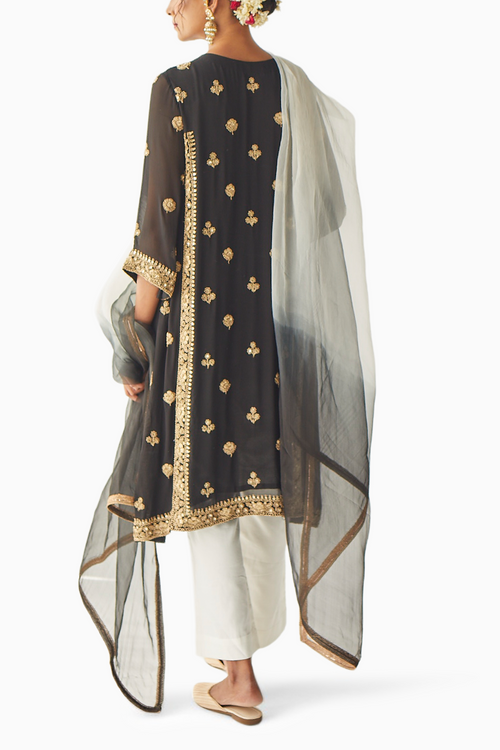 Black Embroidered Suit